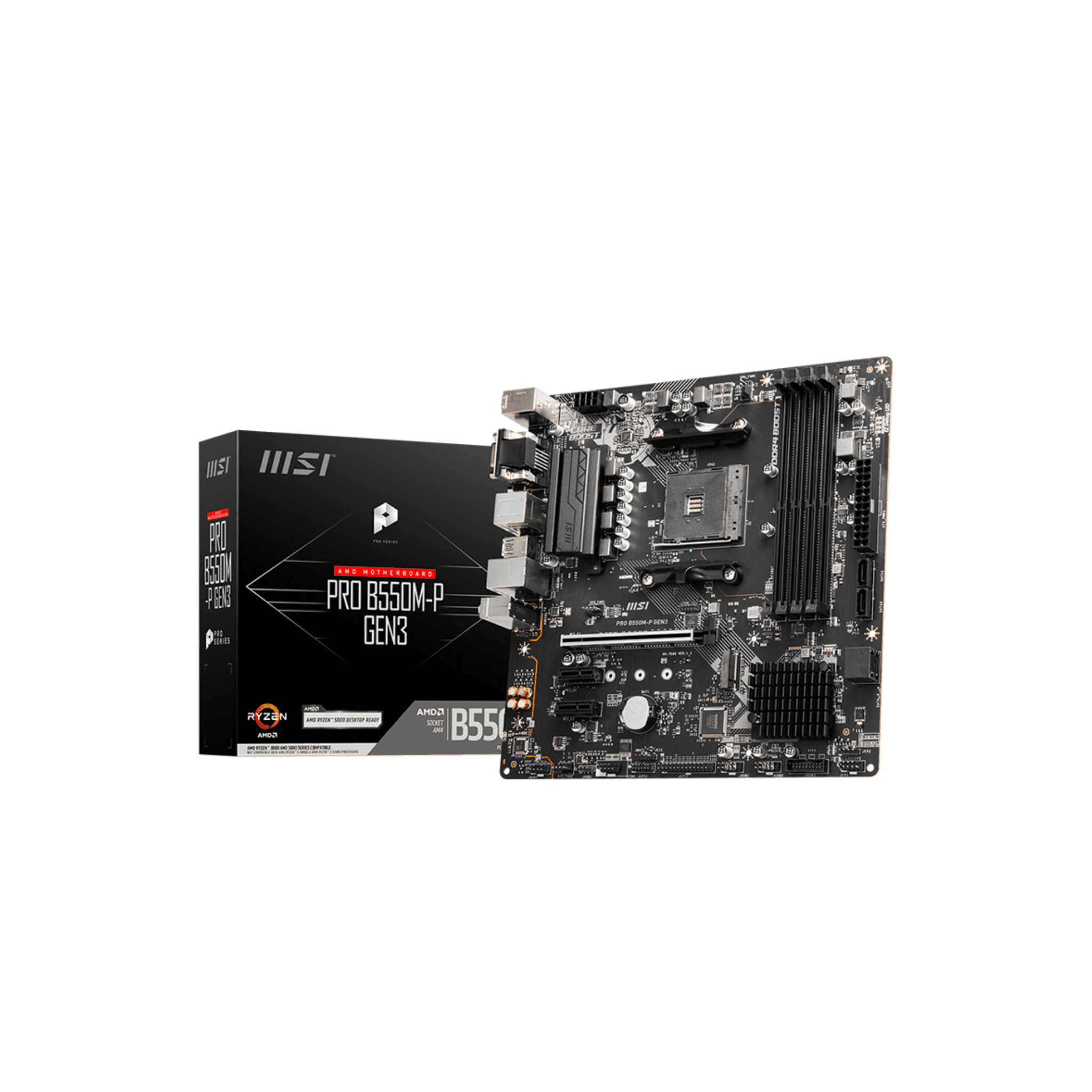 MSI Pro B550M-P Gen 3 AM4 mATX Motherboard MSI Pro B550M-P Gen 3 AM4 mATX Motherboard